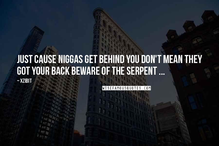 Xzibit Quotes: Just cause niggas get behind you don't mean they got your back Beware of the serpent ...