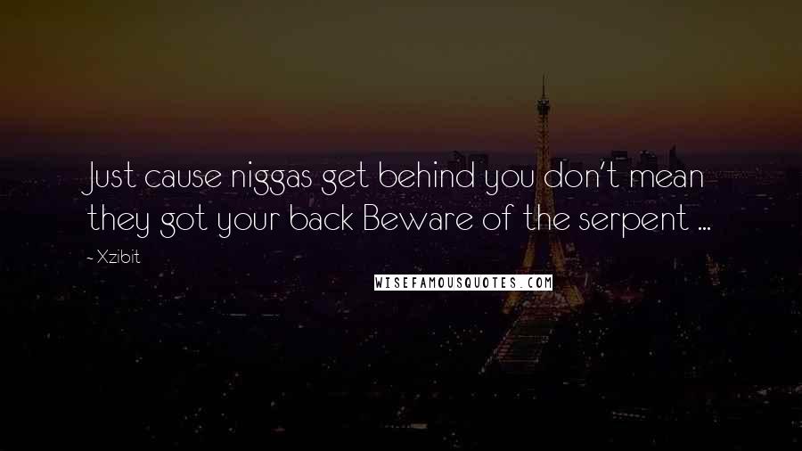 Xzibit Quotes: Just cause niggas get behind you don't mean they got your back Beware of the serpent ...