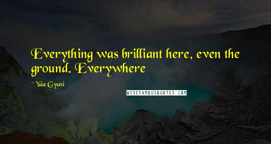 Yaa Gyasi Quotes: Everything was brilliant here, even the ground. Everywhere