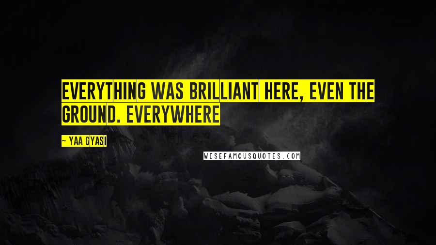 Yaa Gyasi Quotes: Everything was brilliant here, even the ground. Everywhere