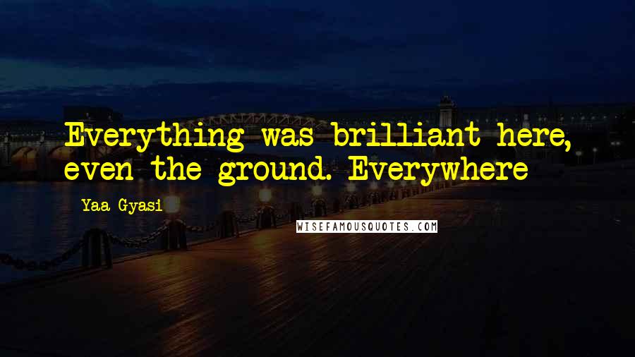 Yaa Gyasi Quotes: Everything was brilliant here, even the ground. Everywhere