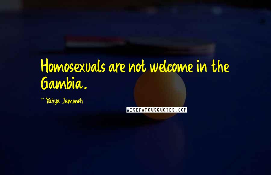 Yahya Jammeh Quotes: Homosexuals are not welcome in the Gambia.