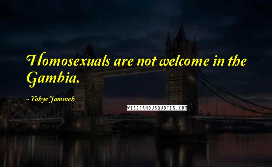 Yahya Jammeh Quotes: Homosexuals are not welcome in the Gambia.