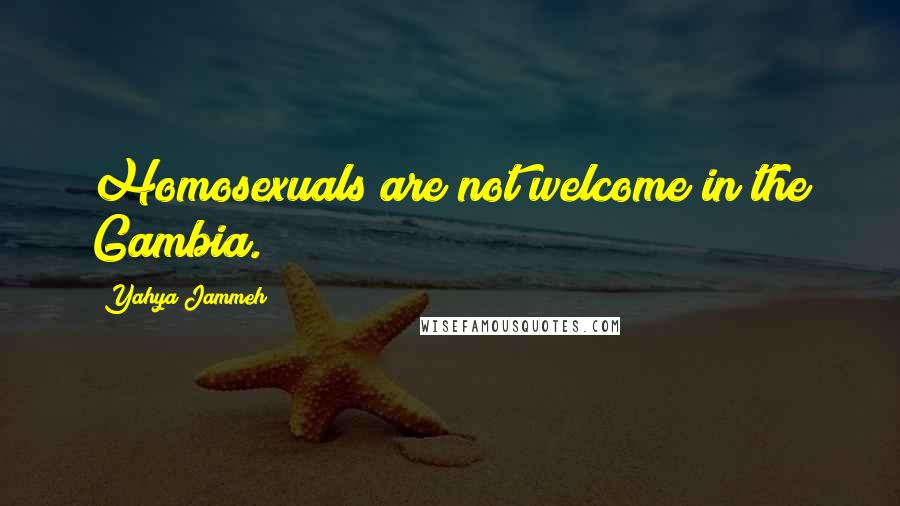 Yahya Jammeh Quotes: Homosexuals are not welcome in the Gambia.