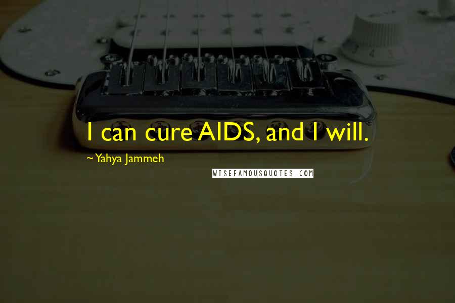 Yahya Jammeh Quotes: I can cure AIDS, and I will.