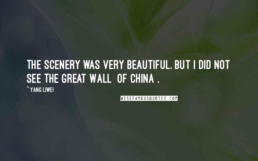 Yang Liwei Quotes: The scenery was very beautiful. But I did not see The Great Wall [of China].