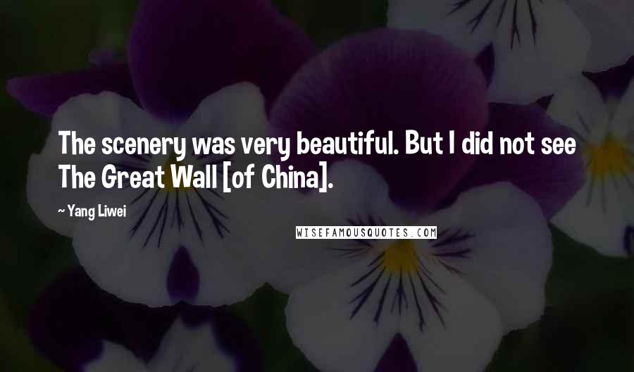 Yang Liwei Quotes: The scenery was very beautiful. But I did not see The Great Wall [of China].