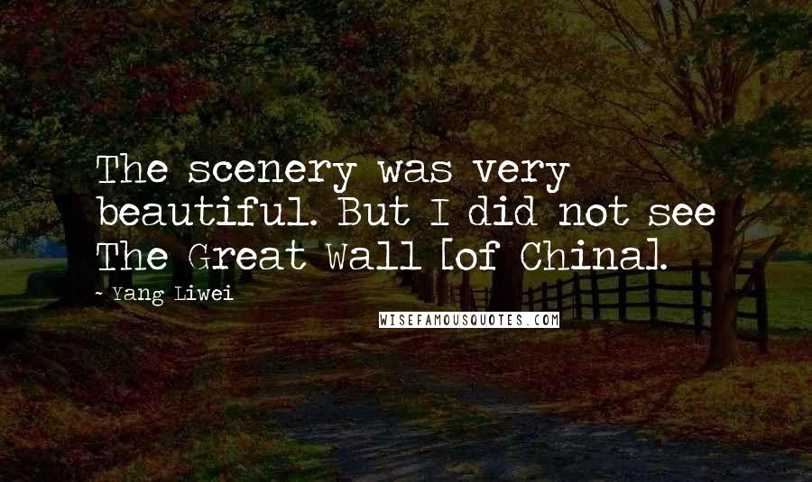 Yang Liwei Quotes: The scenery was very beautiful. But I did not see The Great Wall [of China].