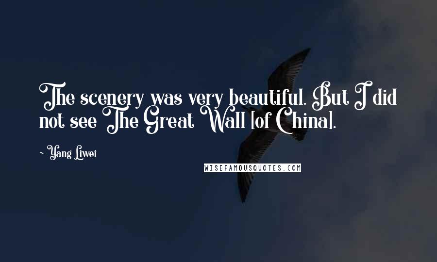 Yang Liwei Quotes: The scenery was very beautiful. But I did not see The Great Wall [of China].