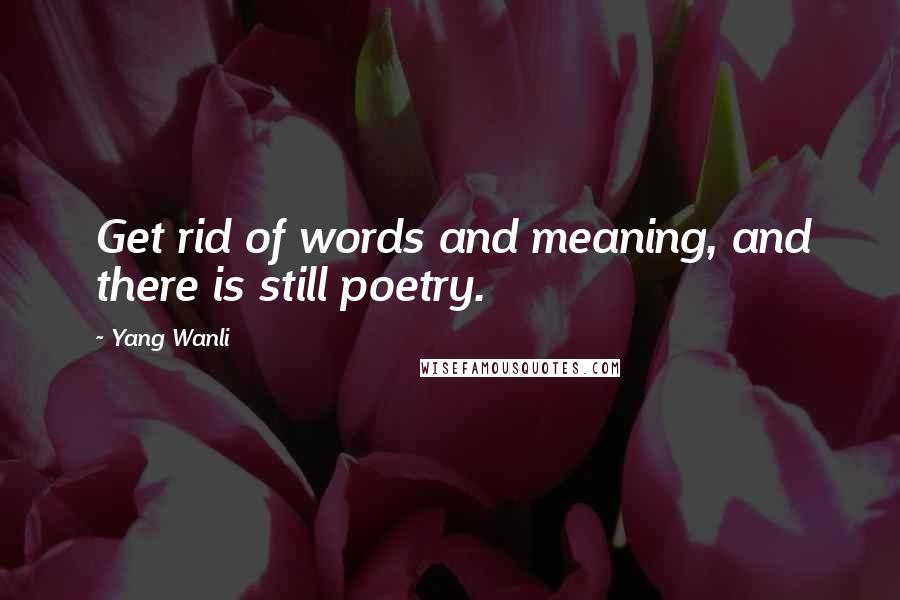 Yang Wanli Quotes: Get rid of words and meaning, and there is still poetry.