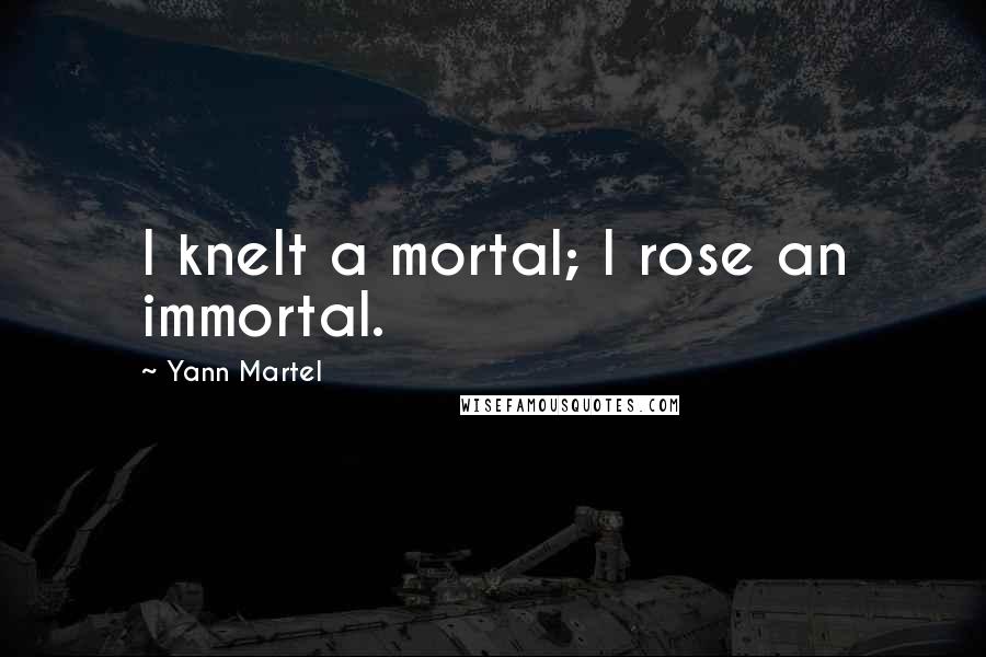 Yann Martel Quotes: I knelt a mortal; I rose an immortal.