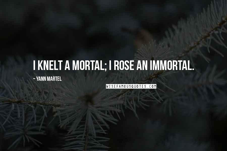 Yann Martel Quotes: I knelt a mortal; I rose an immortal.