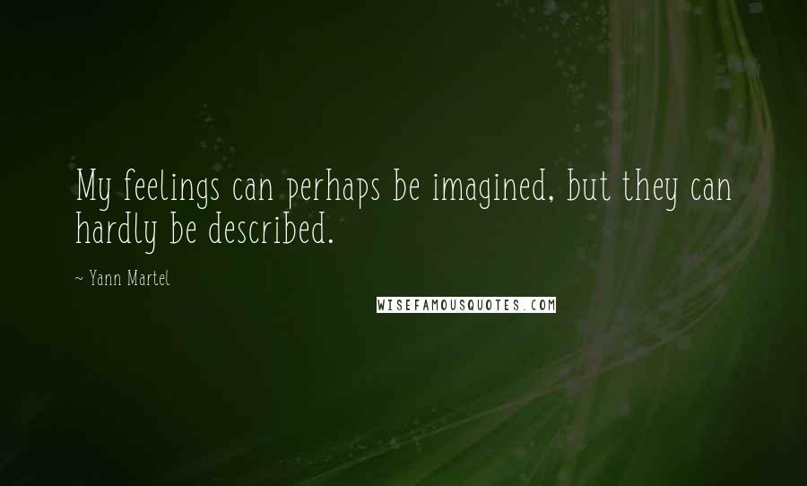 Yann Martel Quotes: My feelings can perhaps be imagined, but they can hardly be described.