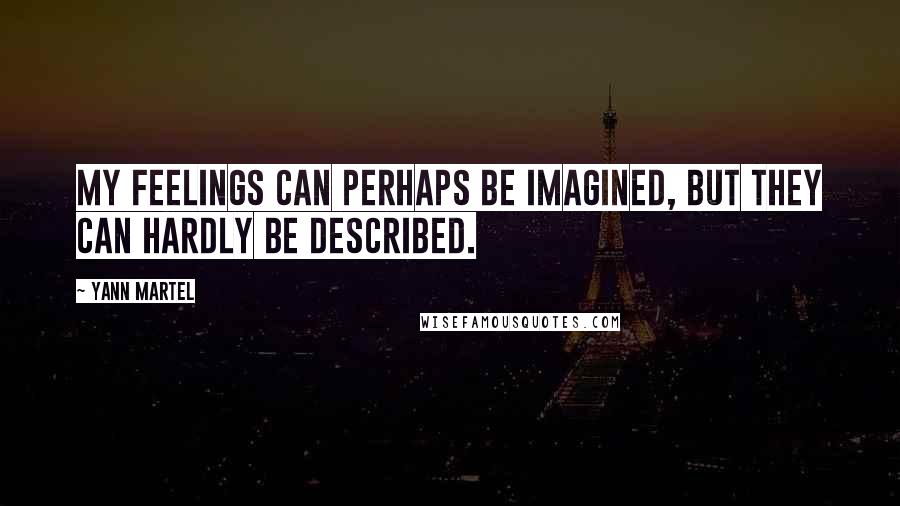 Yann Martel Quotes: My feelings can perhaps be imagined, but they can hardly be described.