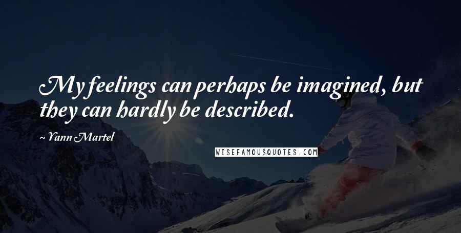 Yann Martel Quotes: My feelings can perhaps be imagined, but they can hardly be described.