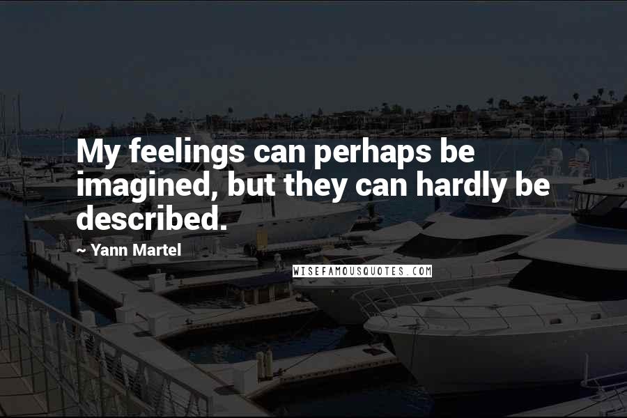 Yann Martel Quotes: My feelings can perhaps be imagined, but they can hardly be described.