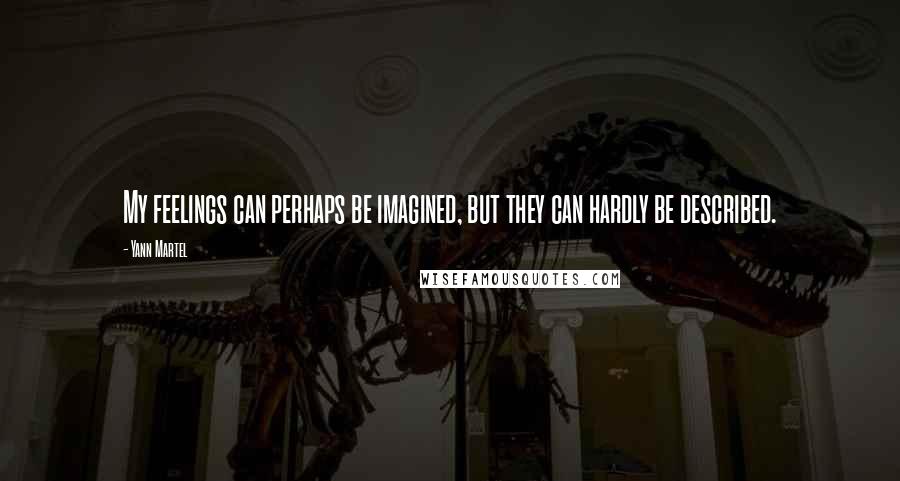 Yann Martel Quotes: My feelings can perhaps be imagined, but they can hardly be described.