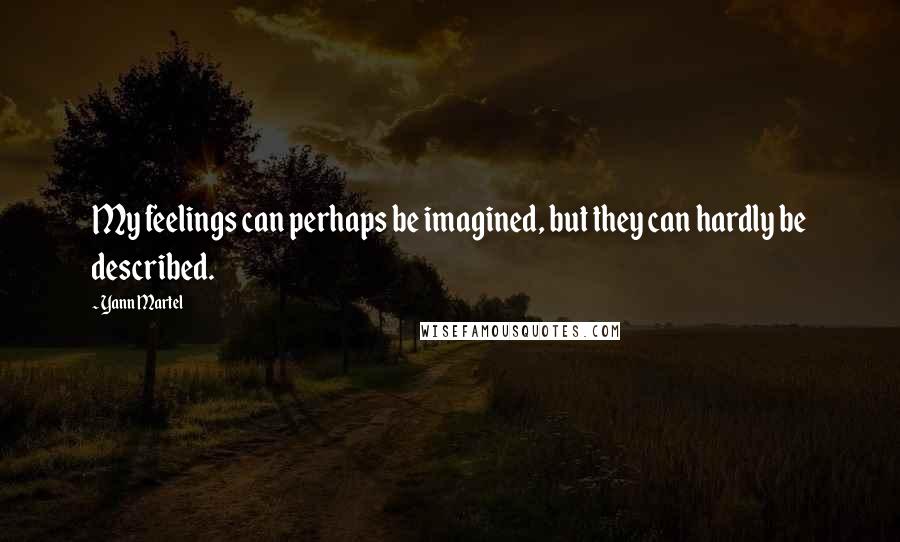 Yann Martel Quotes: My feelings can perhaps be imagined, but they can hardly be described.