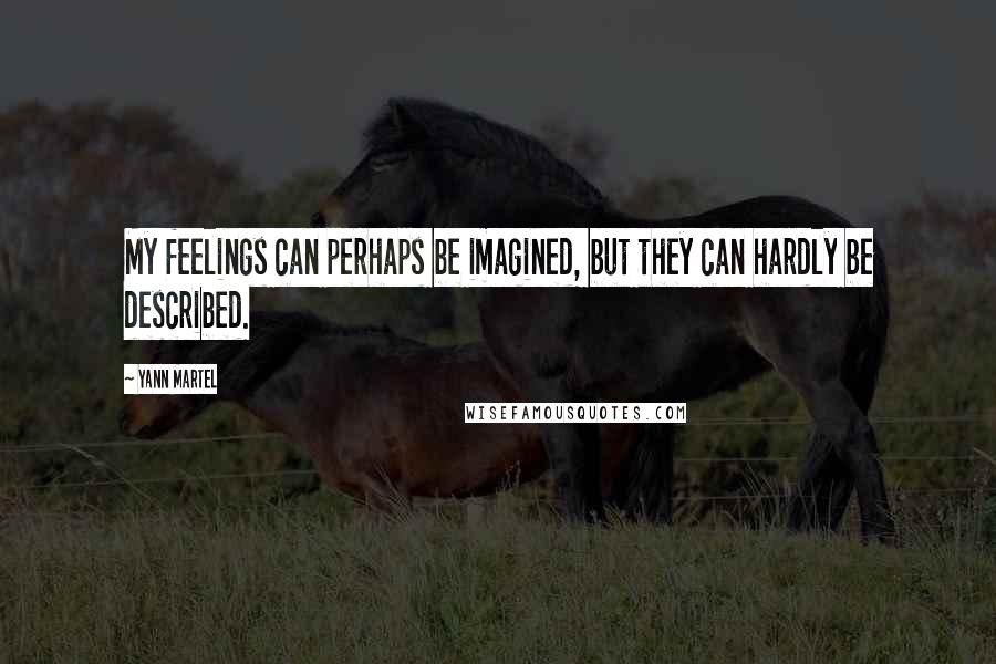 Yann Martel Quotes: My feelings can perhaps be imagined, but they can hardly be described.