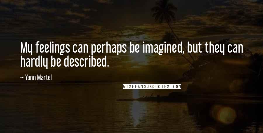 Yann Martel Quotes: My feelings can perhaps be imagined, but they can hardly be described.
