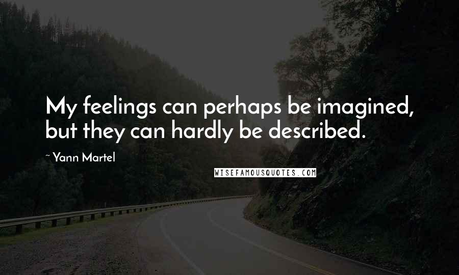 Yann Martel Quotes: My feelings can perhaps be imagined, but they can hardly be described.