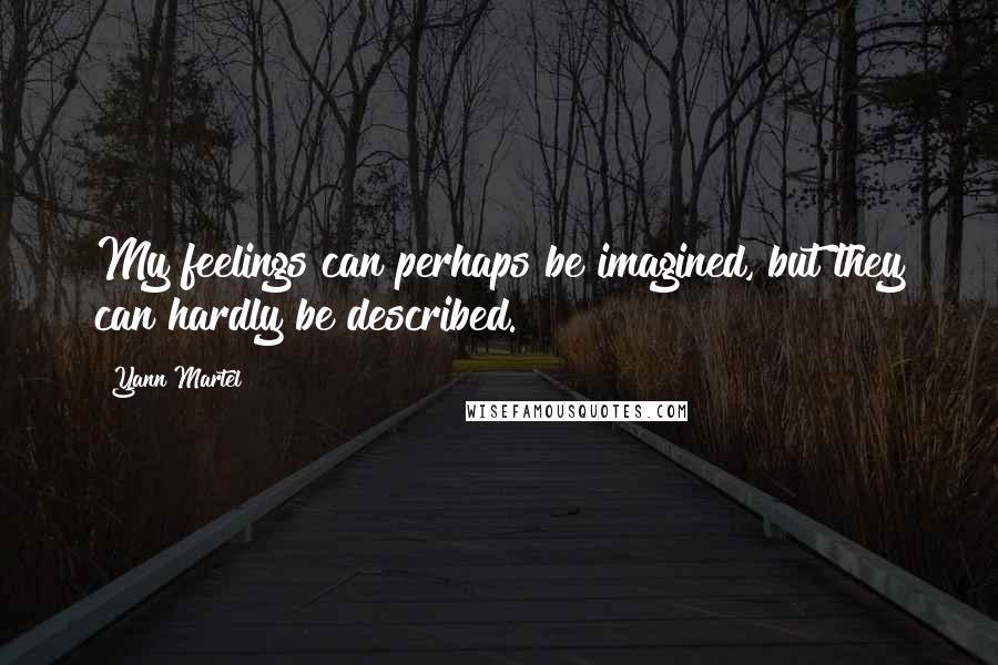 Yann Martel Quotes: My feelings can perhaps be imagined, but they can hardly be described.