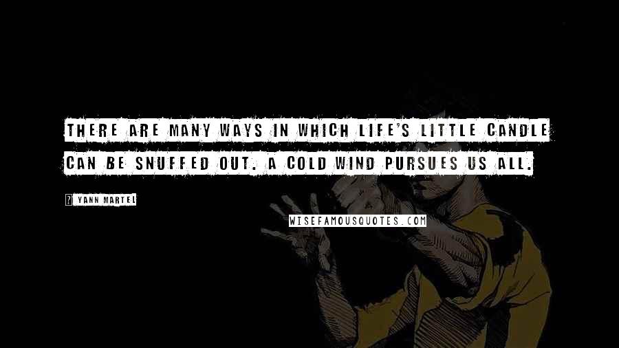 Yann Martel Quotes: There are many ways in which life's little candle can be snuffed out. A cold wind pursues us all.