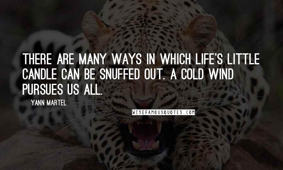 Yann Martel Quotes: There are many ways in which life's little candle can be snuffed out. A cold wind pursues us all.