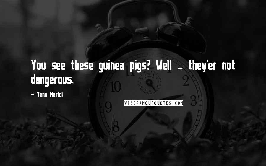 Yann Martel Quotes: You see these guinea pigs? Well ... they'er not dangerous.