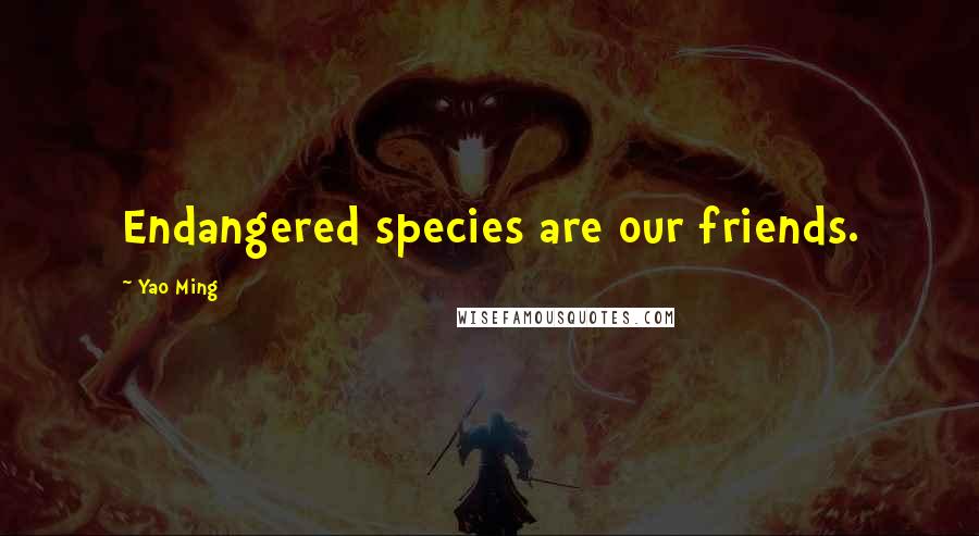 Yao Ming Quotes: Endangered species are our friends.