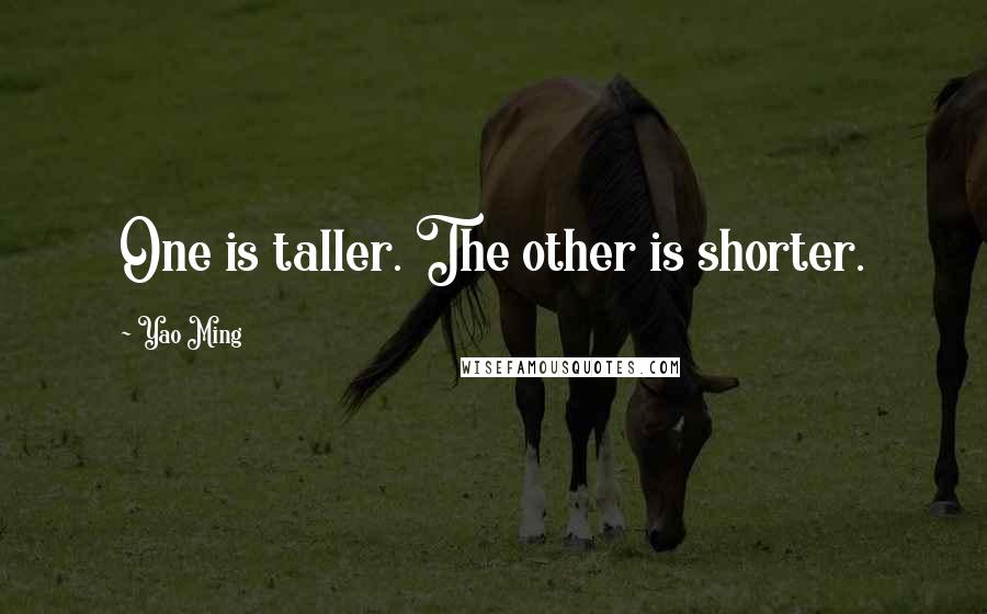 Yao Ming Quotes: One is taller. The other is shorter.