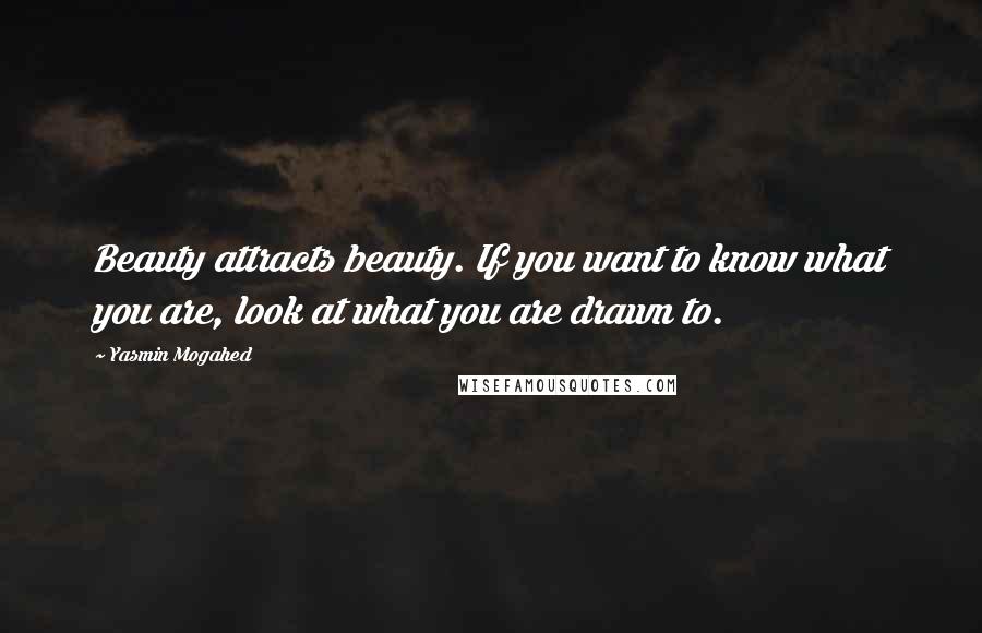 Yasmin Mogahed Quotes: Beauty attracts beauty. If you want to know what you are, look at what you are drawn to.