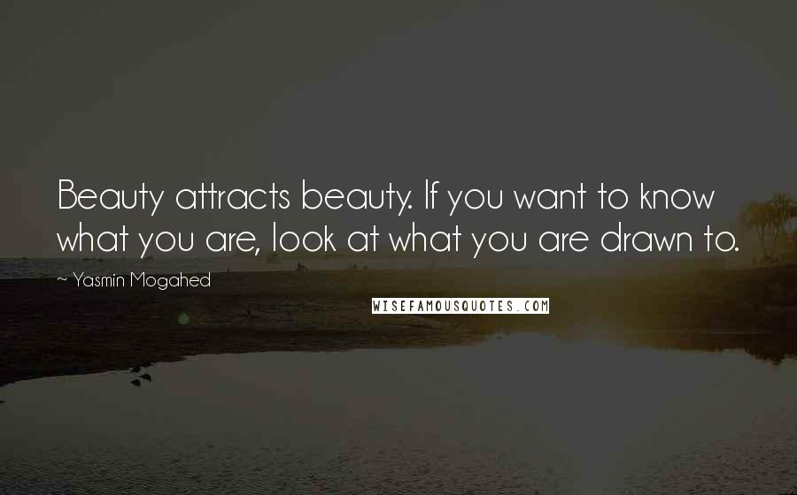 Yasmin Mogahed Quotes: Beauty attracts beauty. If you want to know what you are, look at what you are drawn to.