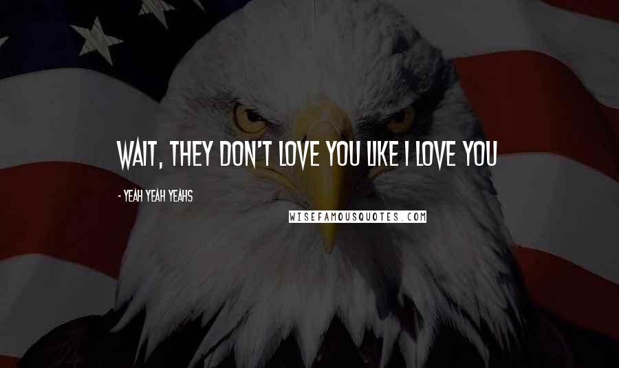 Yeah Yeah Yeahs Quotes: Wait, they don't love you like I love you