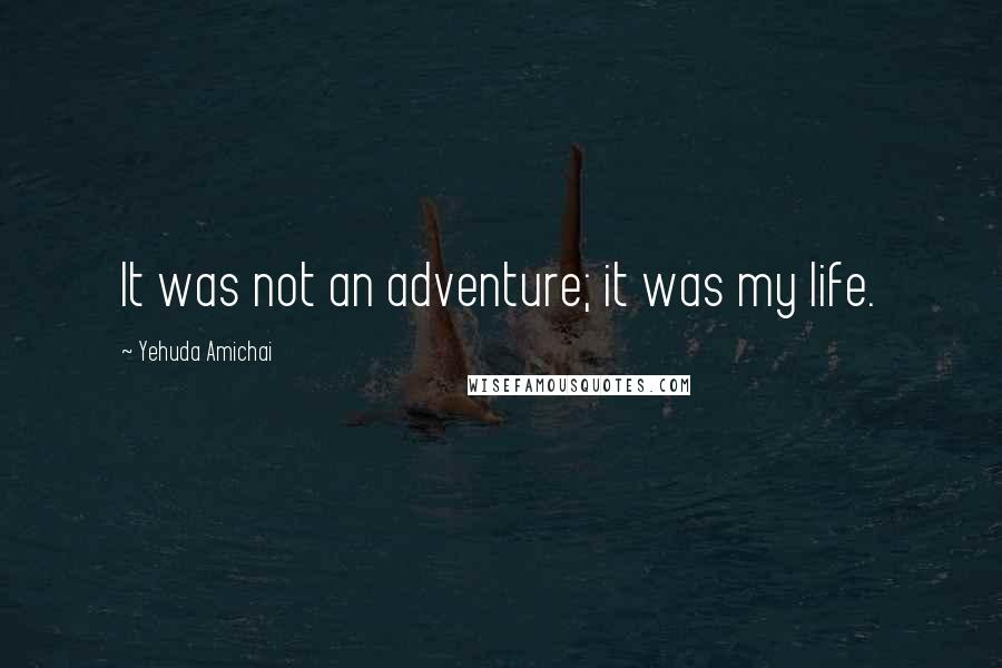 Yehuda Amichai Quotes: It was not an adventure; it was my life.