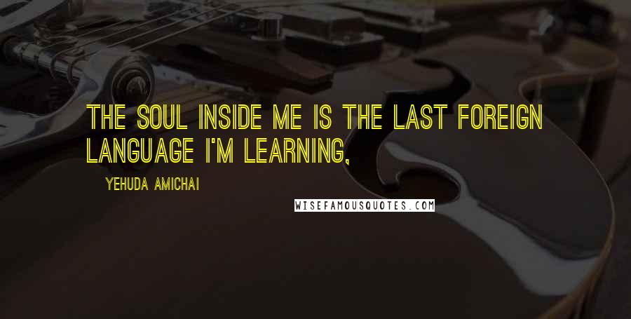 Yehuda Amichai Quotes: The soul inside me is the last foreign language I'm learning,