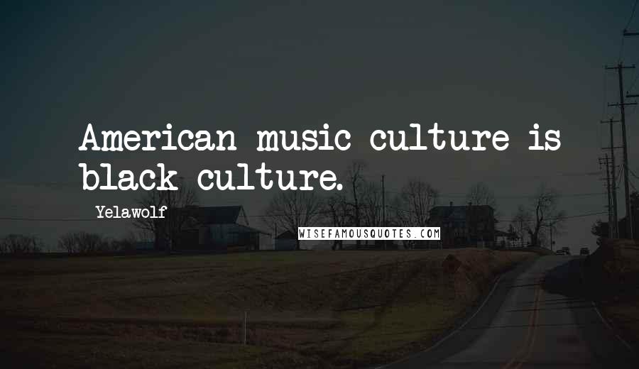 Yelawolf Quotes: American music culture is black culture.