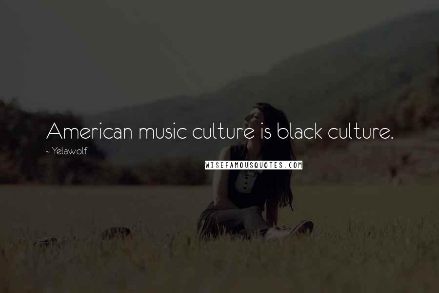 Yelawolf Quotes: American music culture is black culture.