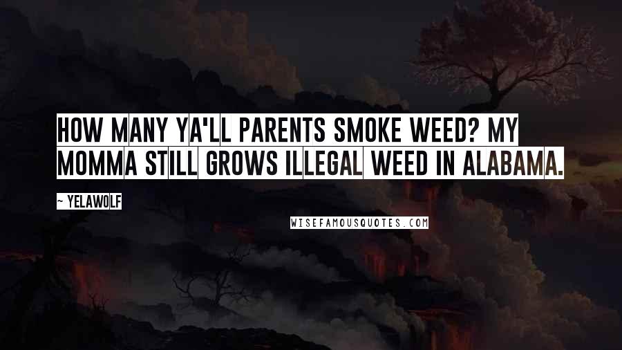 Yelawolf Quotes: How many ya'll parents smoke weed? My momma still grows illegal weed in Alabama.