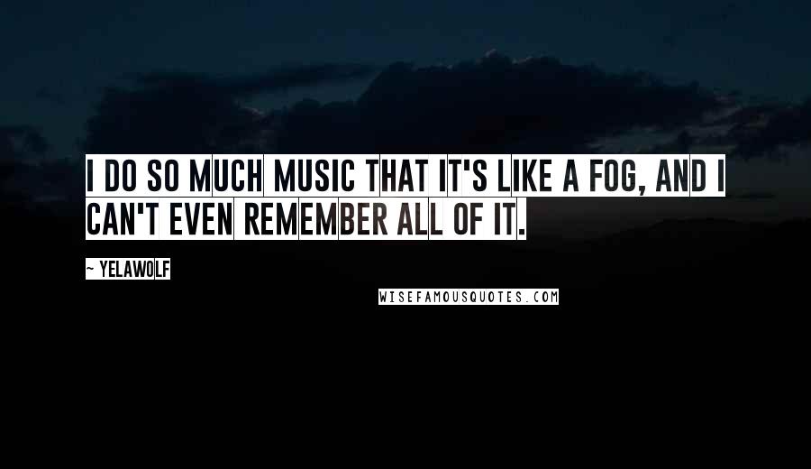 Yelawolf Quotes: I do so much music that it's like a fog, and I can't even remember all of it.