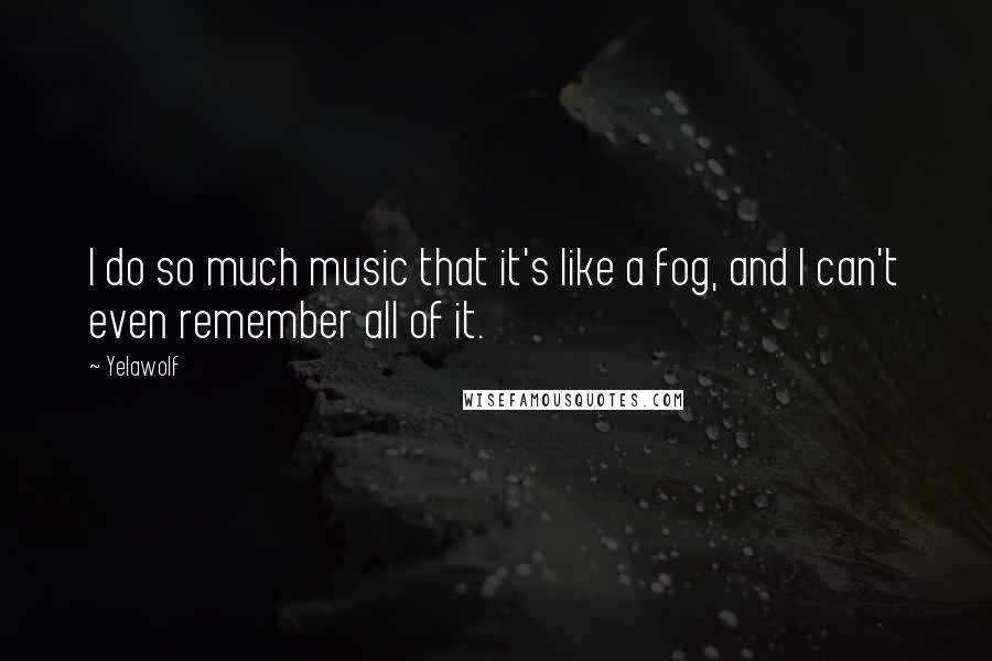 Yelawolf Quotes: I do so much music that it's like a fog, and I can't even remember all of it.