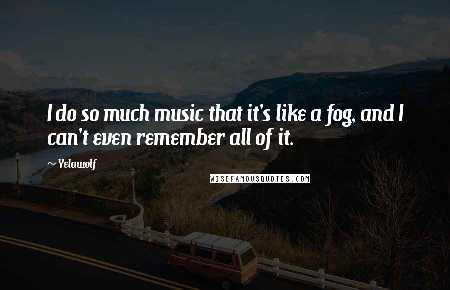 Yelawolf Quotes: I do so much music that it's like a fog, and I can't even remember all of it.
