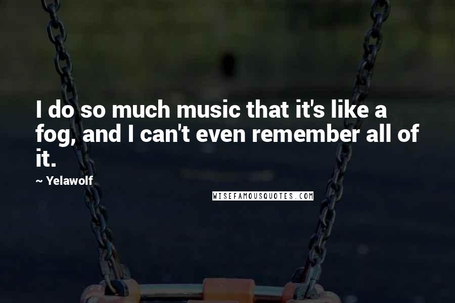 Yelawolf Quotes: I do so much music that it's like a fog, and I can't even remember all of it.