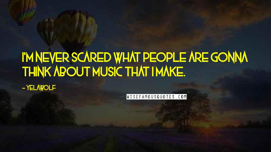 Yelawolf Quotes: I'm never scared what people are gonna think about music that I make.