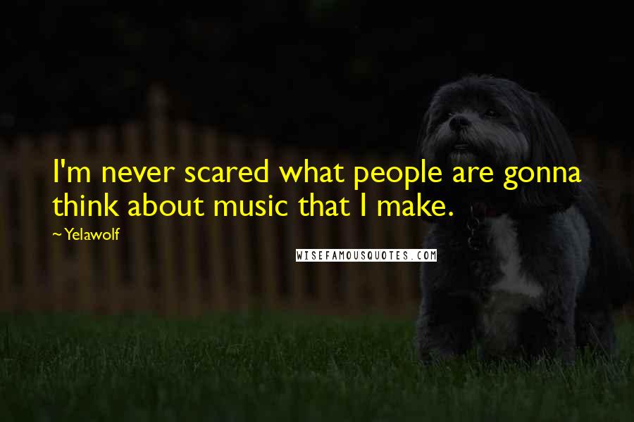 Yelawolf Quotes: I'm never scared what people are gonna think about music that I make.