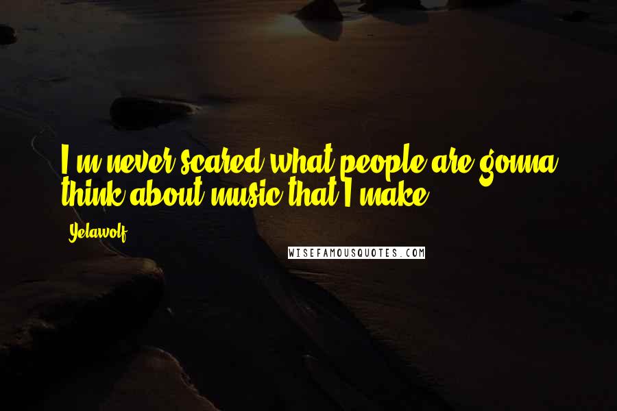 Yelawolf Quotes: I'm never scared what people are gonna think about music that I make.