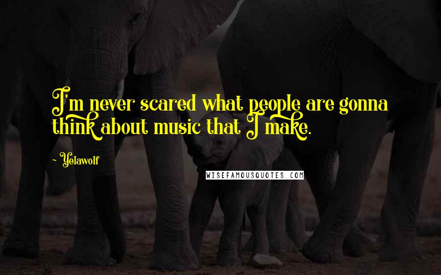 Yelawolf Quotes: I'm never scared what people are gonna think about music that I make.