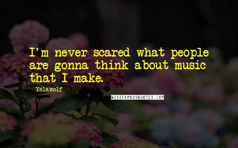 Yelawolf Quotes: I'm never scared what people are gonna think about music that I make.