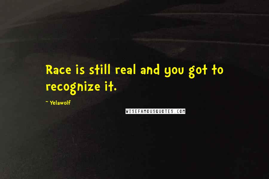 Yelawolf Quotes: Race is still real and you got to recognize it.