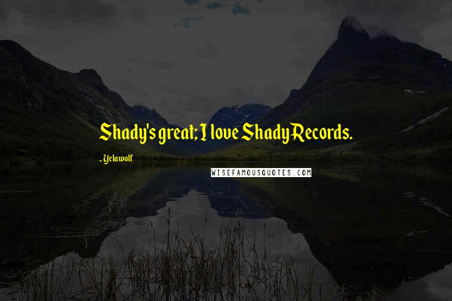 Yelawolf Quotes: Shady's great; I love Shady Records.